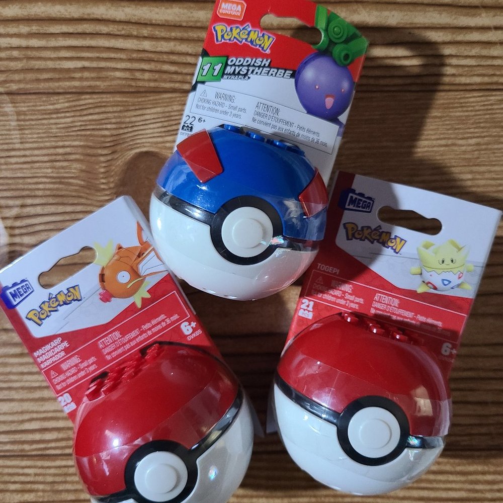 Magikarp, Oddish, Togepi Mega Construx Figures (NEW)